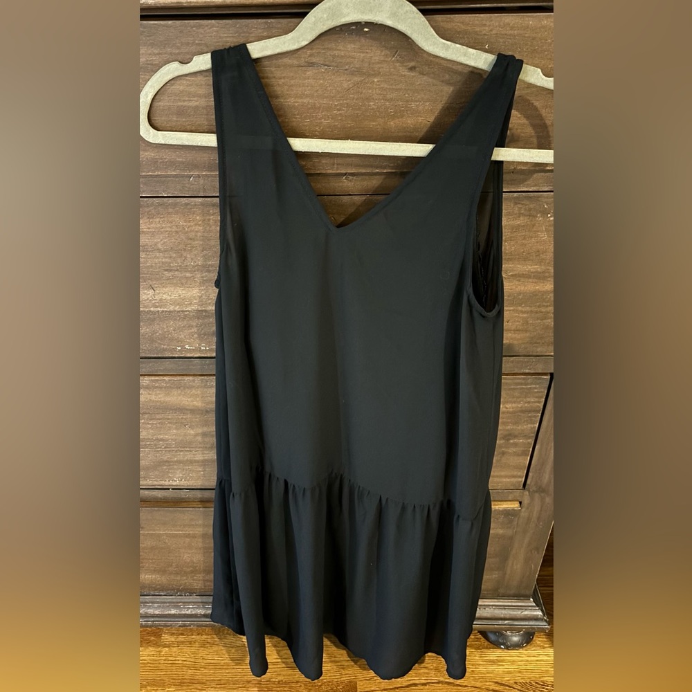 Double Layered Black Tildon Dress